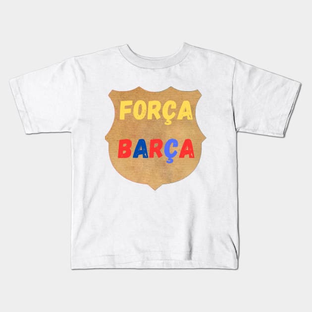 t-shirt FORÇA BARÇA Kids T-Shirt by designs lovers